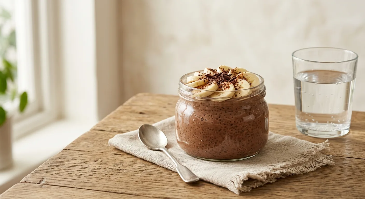 Pudding de chia au cacao et à la banane