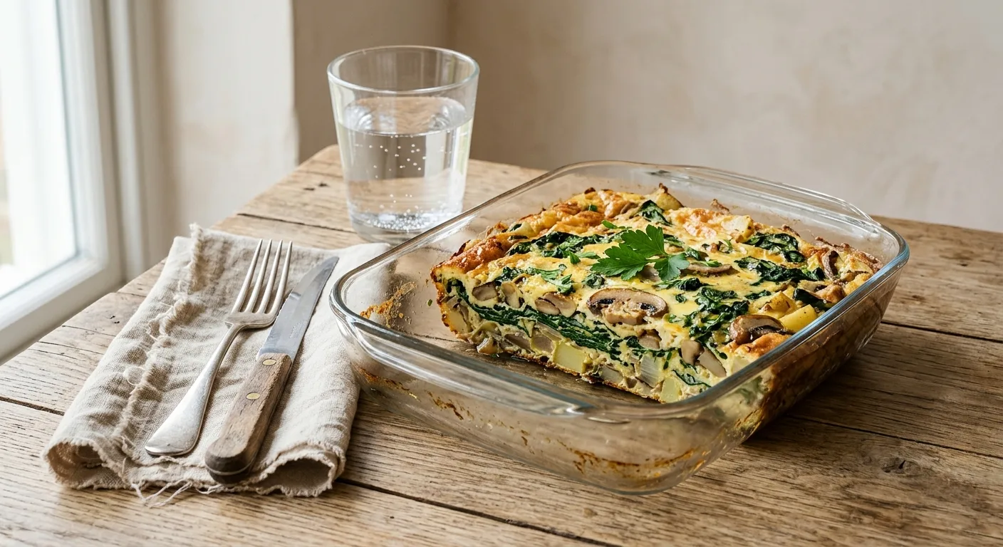 Frittata aux épinards, champignons et pommes de terre