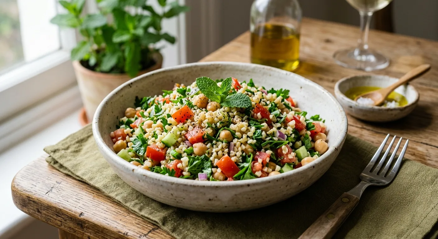 Taboulé de boulgour, pois chiches et menthe