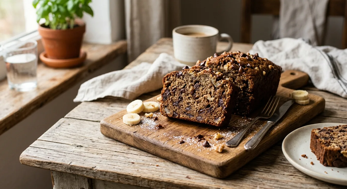 Cake banane et pépites de chocolat