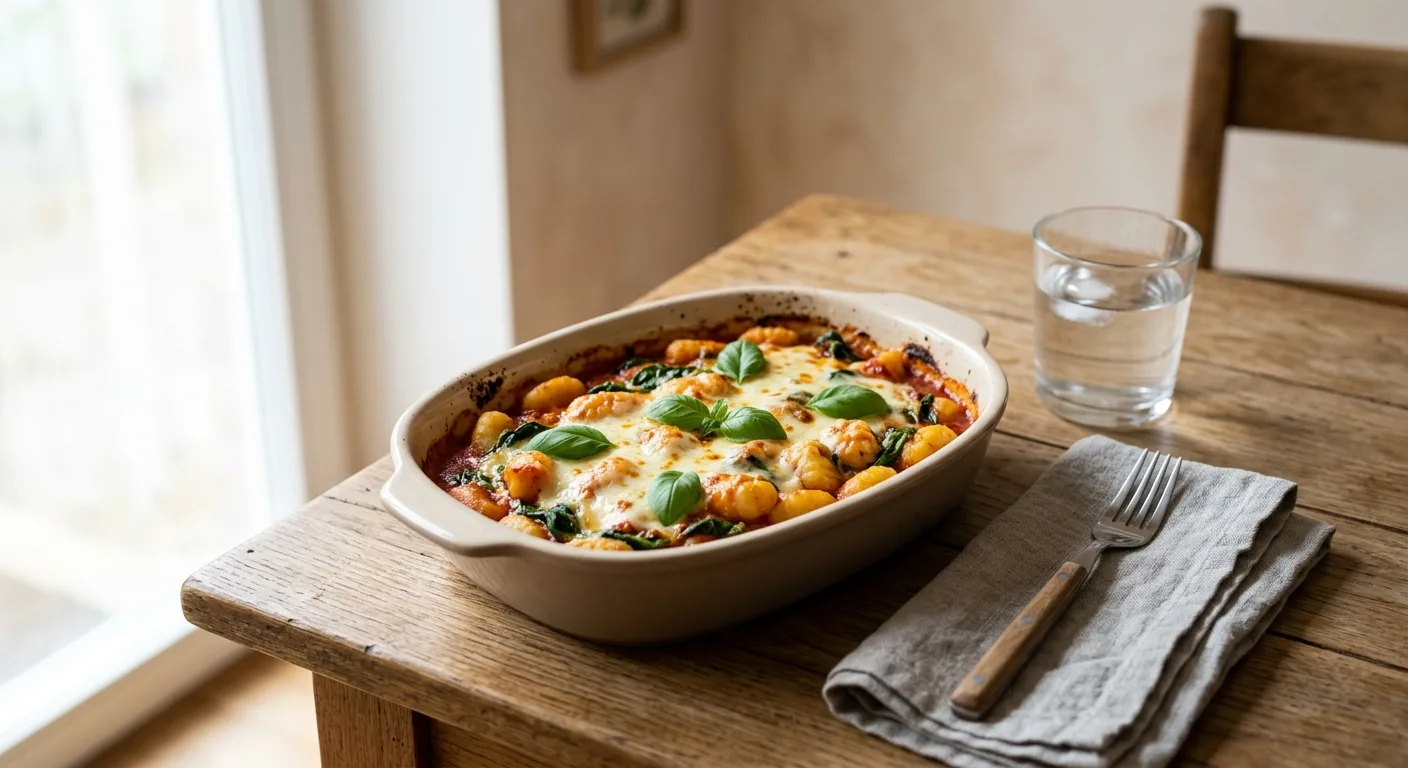 Gnocchis gratinés à la tomate et à la mozzarella