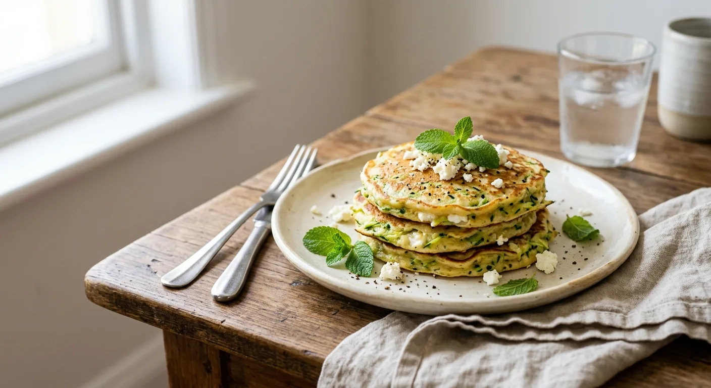 Pancakes salés à la courgette et à la feta