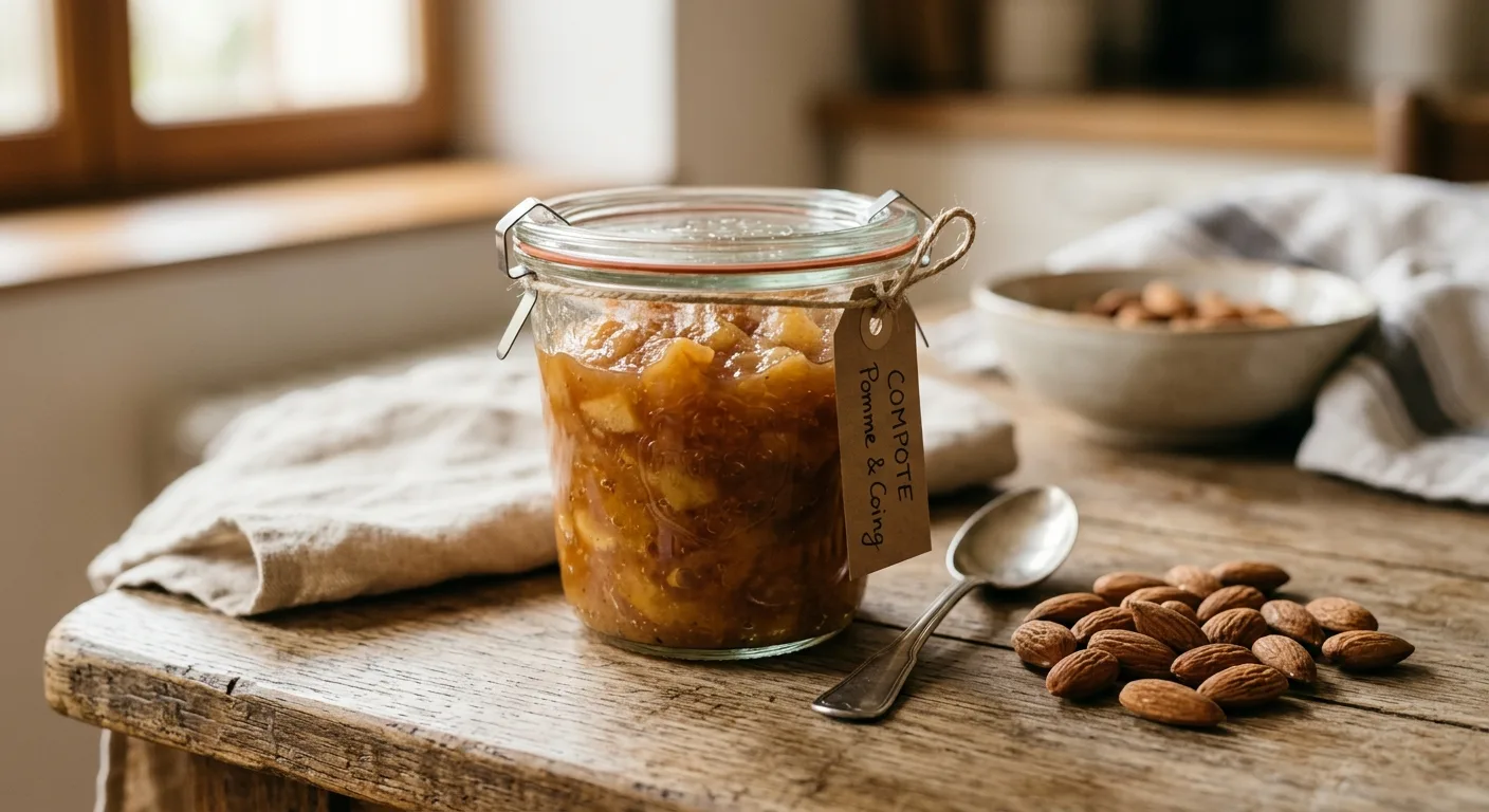 Compote pomme-coing et amandes