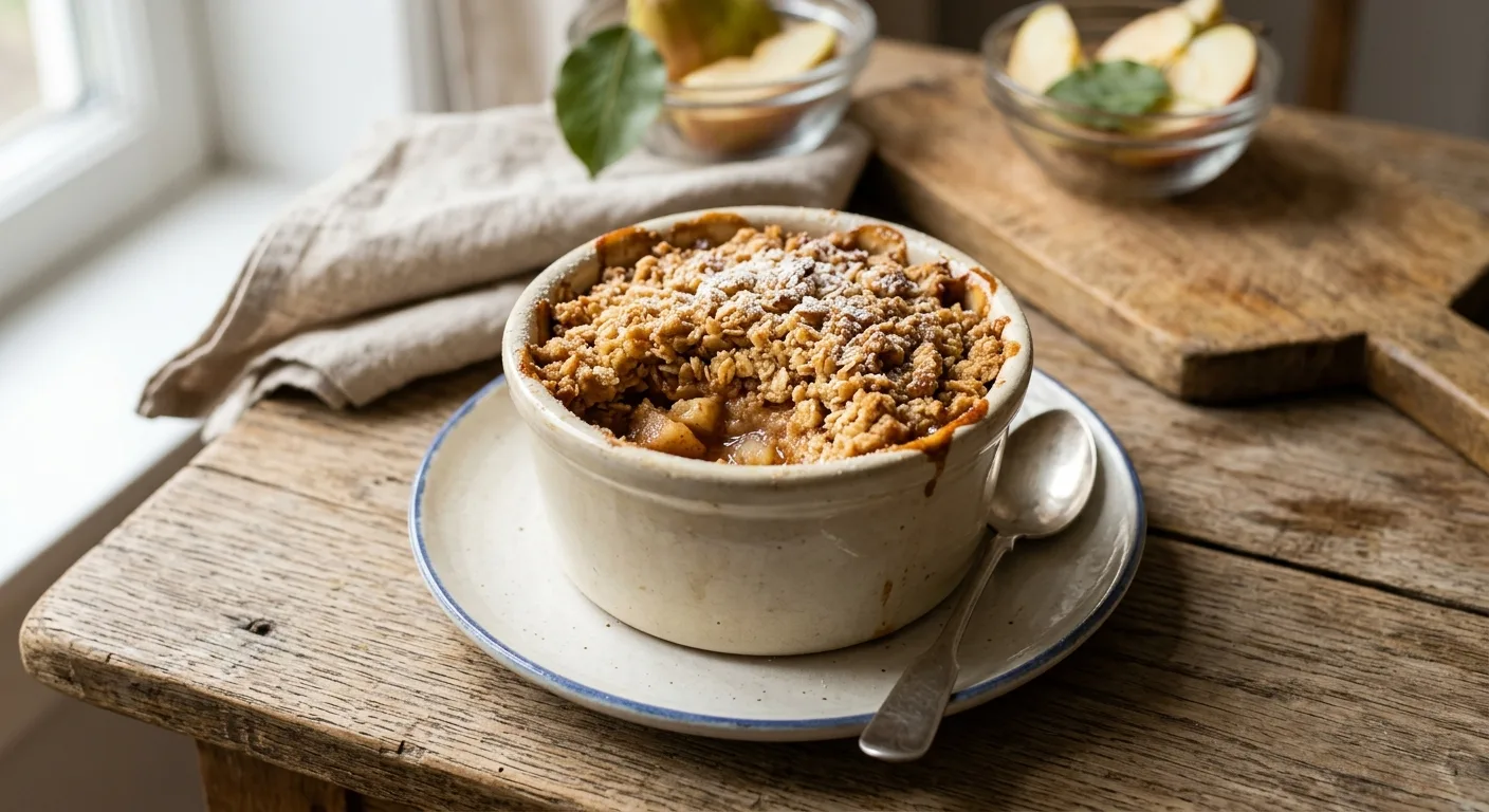 Crumble pomme-poire aux flocons d'avoine