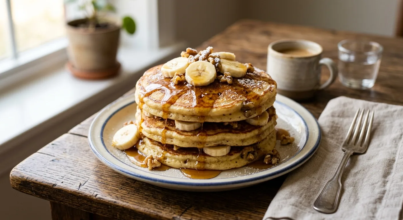 Pancakes à la banane et sirop d'érable