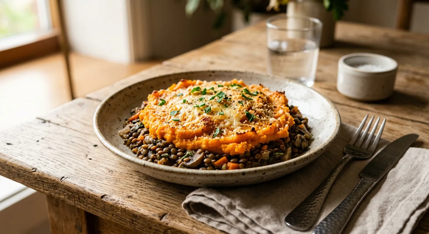 Parmentier de lentilles vertes et patate douce