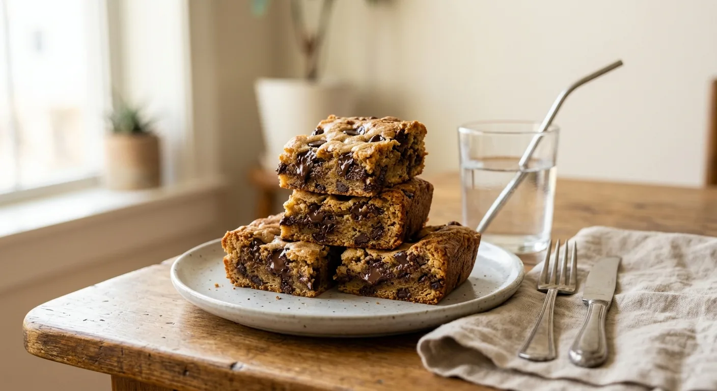 Blondie aux pois chiches et pépites de chocolat