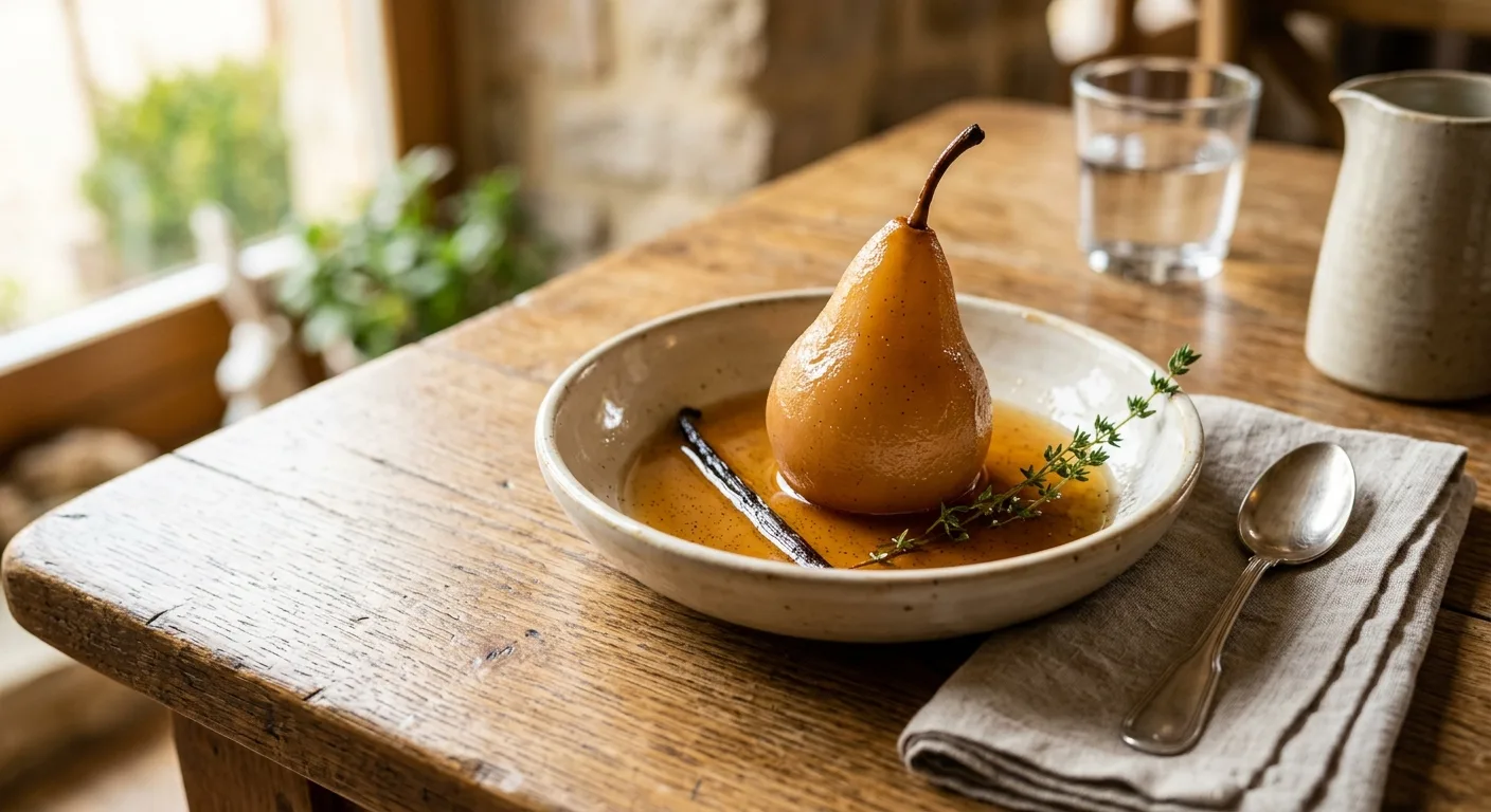 Poires pochées à la vanille
