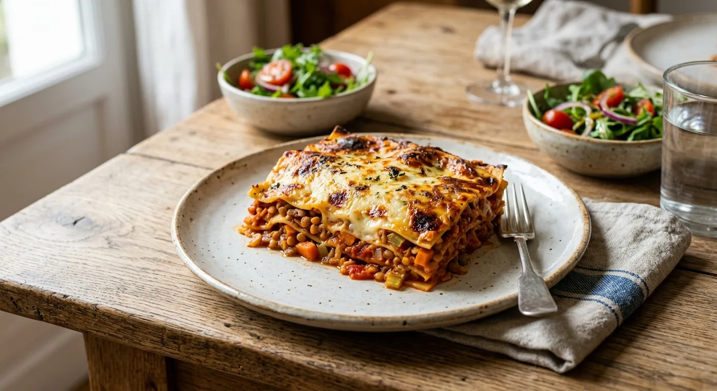 Lasagnes à la bolognaise de lentilles