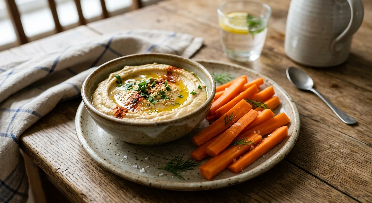 Houmous et bâtonnets de carotte