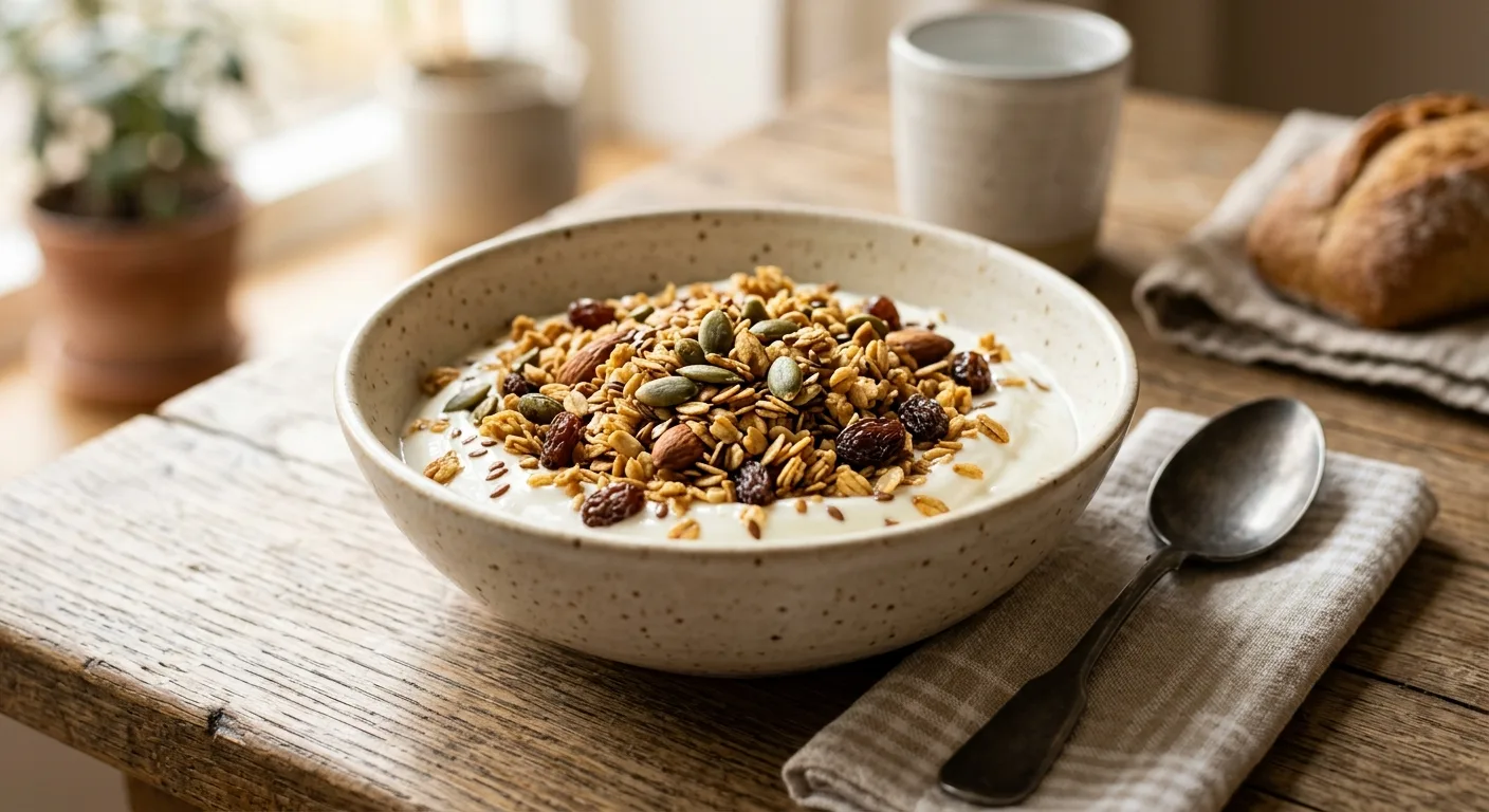 Granola aux graines et yaourt nature