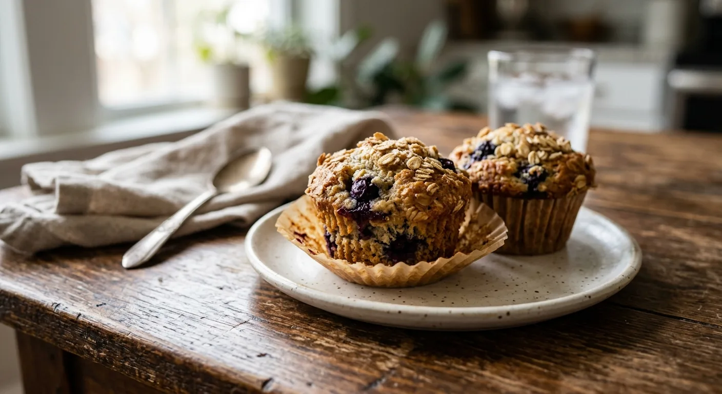 Muffins myrtille et flocons d'avoine